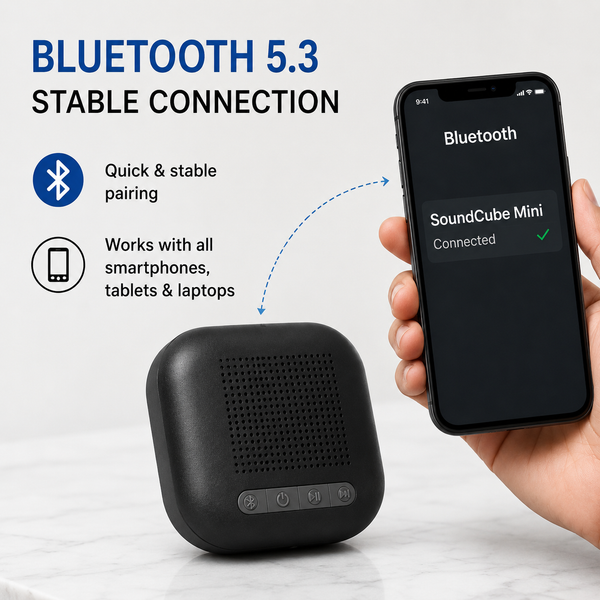 SoundCube Mini Wireless Bluetooth Speaker | 3W Clear Sound | 6+ Hours Playtime | Portable Compact Design | Easy Controls | Black