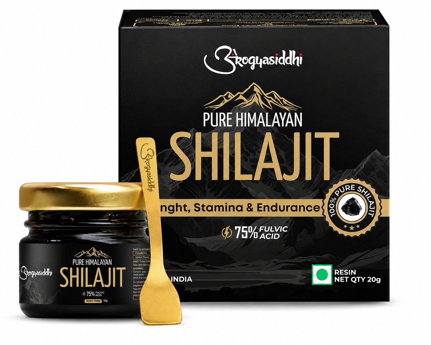20gm - Pure Himalayan Shilajit Resin | High Concentration Fulvic Acid - 75% | Lab Tested Quality Guaranteed | High Potency Natural Energy & Immune Support