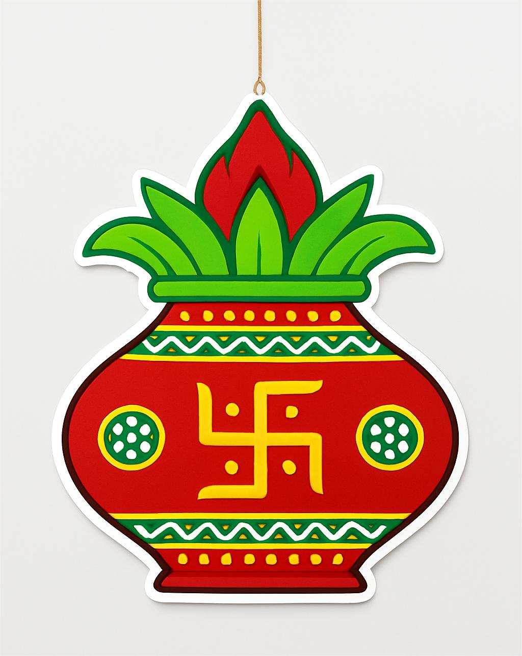 Hanging Paper Kalash Decoration for Diwali, Ganpati Pooja