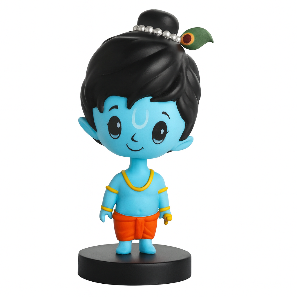 Lord krishna Bobble Head  Idol for Car Dashboard, Home Decor | Spiritual God Statue for Kids | Cute Bobblehead Toy Gift | Murti Figurine