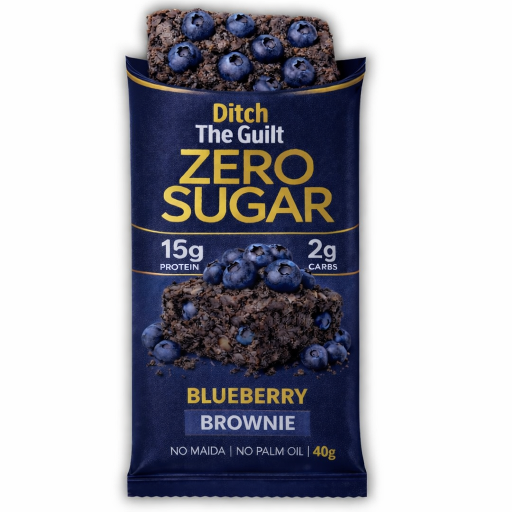 Blueberry Protein Brownie • 15g Protein • Sugar Free High Protein Brownies • 40g