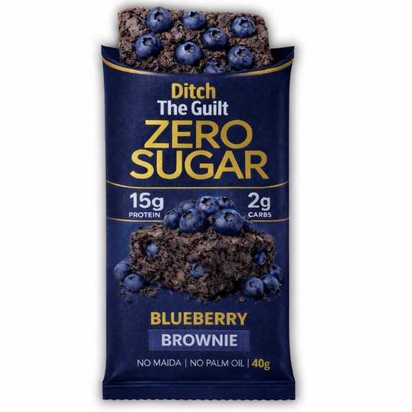 Blueberry Protein Brownie • 15g Protein • Sugar Free High Protein Brownies • 40g
