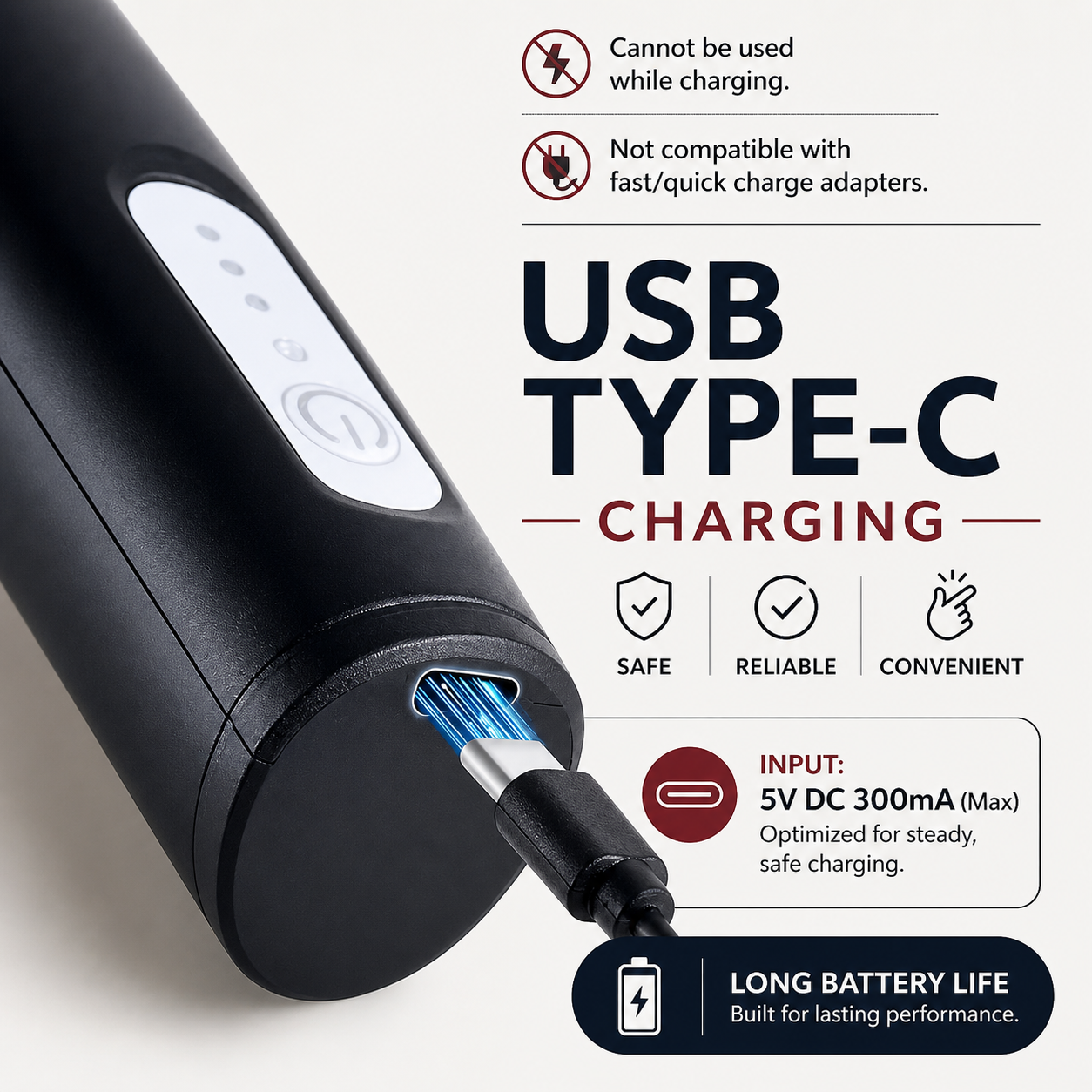 Rechargeable Electric Milk Frother with Turbo Speed | 1-Hour Continuous Whisking | Café-Style Foam at Home | USB Rechargeable