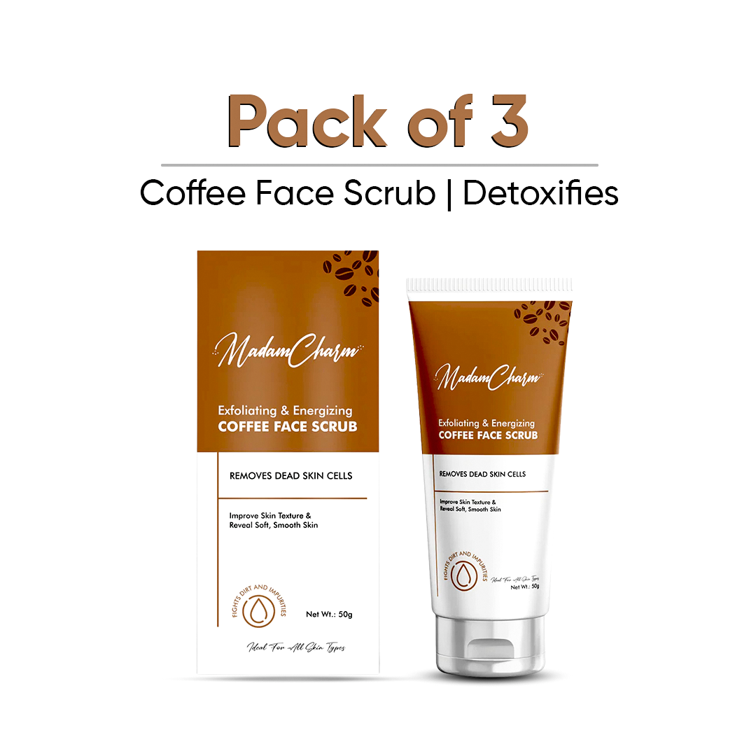(Pack of 3) Coffee Face Scrub | Detoxifies | Smoothens the skin