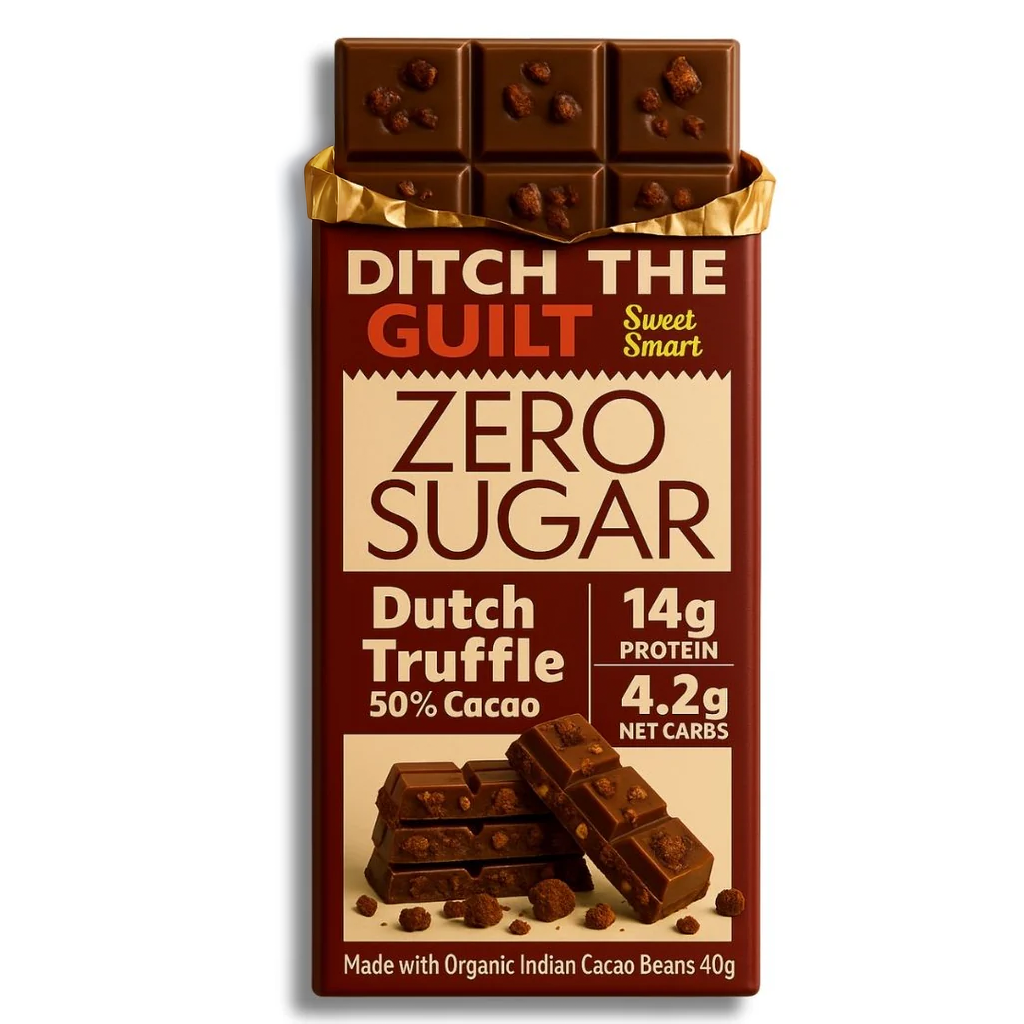 Dutch Truffle • 14g Protein • Sugar Free Dark Chocolate • 40g bar