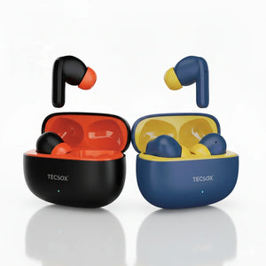 TecSox Wave Bluetooth Earbuds | Deep Bass | IPX water resistance