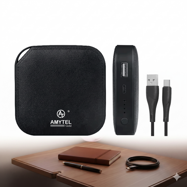 AMYTEL 10000 MAh Mini Pocket Size Power Bank ( Lithium-ion, Power Delivery 2.0, Power Delivery 3.0, Quick Charge 2.0, Quick Charge 3.0 for Laptop, Mobile, Smartwatch, Speaker, Trimmer)