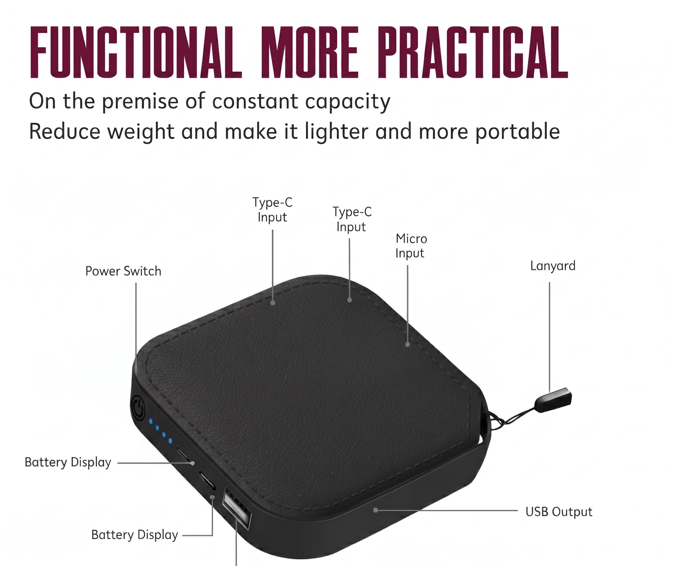 AMYTEL 10000 MAh Mini Pocket Size Power Bank ( Lithium-ion, Power Delivery 2.0, Power Delivery 3.0, Quick Charge 2.0, Quick Charge 3.0 for Laptop, Mobile, Smartwatch, Speaker, Trimmer)