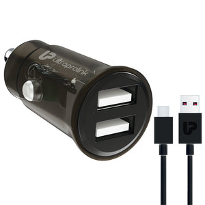 Mach 12 Dual USB Car Charger 2.4A/12W with Type C cable UM1197C