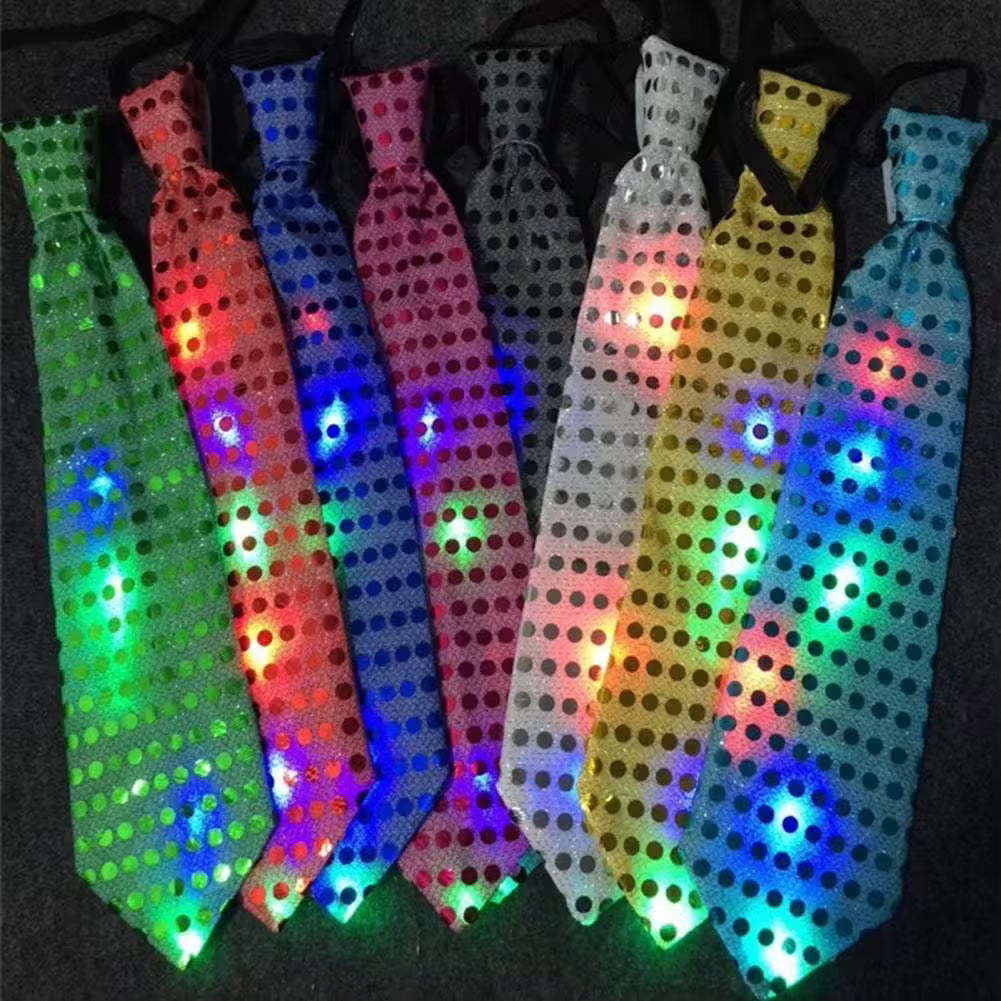 Buy Flashing LED Party Tie Led Glowing Sequin Tie for Nightclubs ...