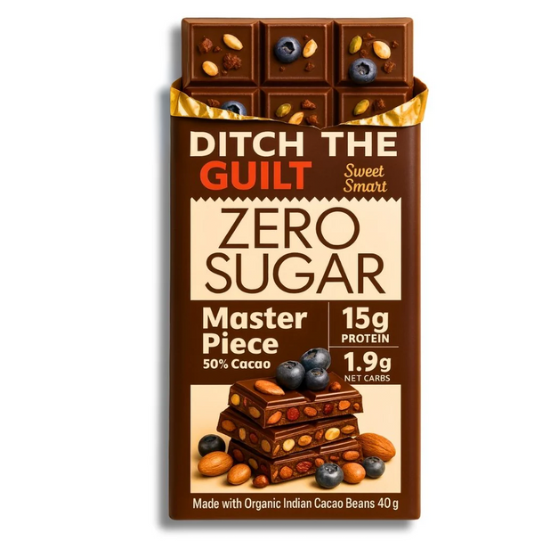 Master Piece • 15g Protein • Sugar Free Dark Chocolate • 40g bar