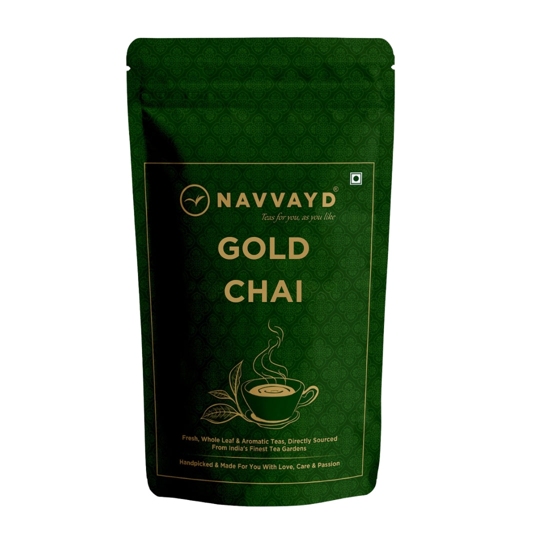 Navvayd Gold Chai | Premium Blend Of Assam Ctc And Darjeeling Leaves