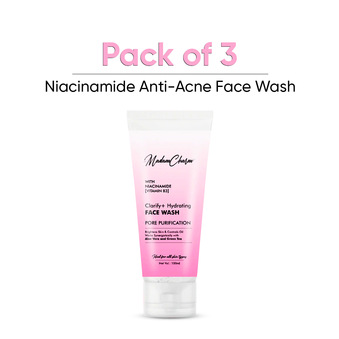 (Pack of 3) Niacinamide Anti-Acne Face Wash with Vitamin B3