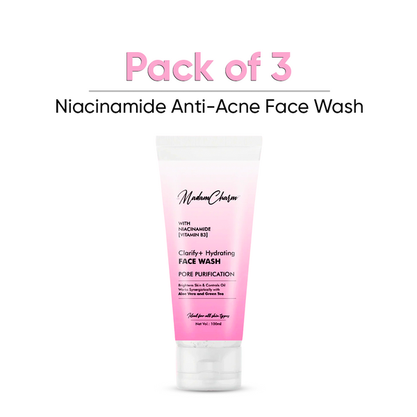 (Pack of 3) Niacinamide Anti-Acne Face Wash with Vitamin B3