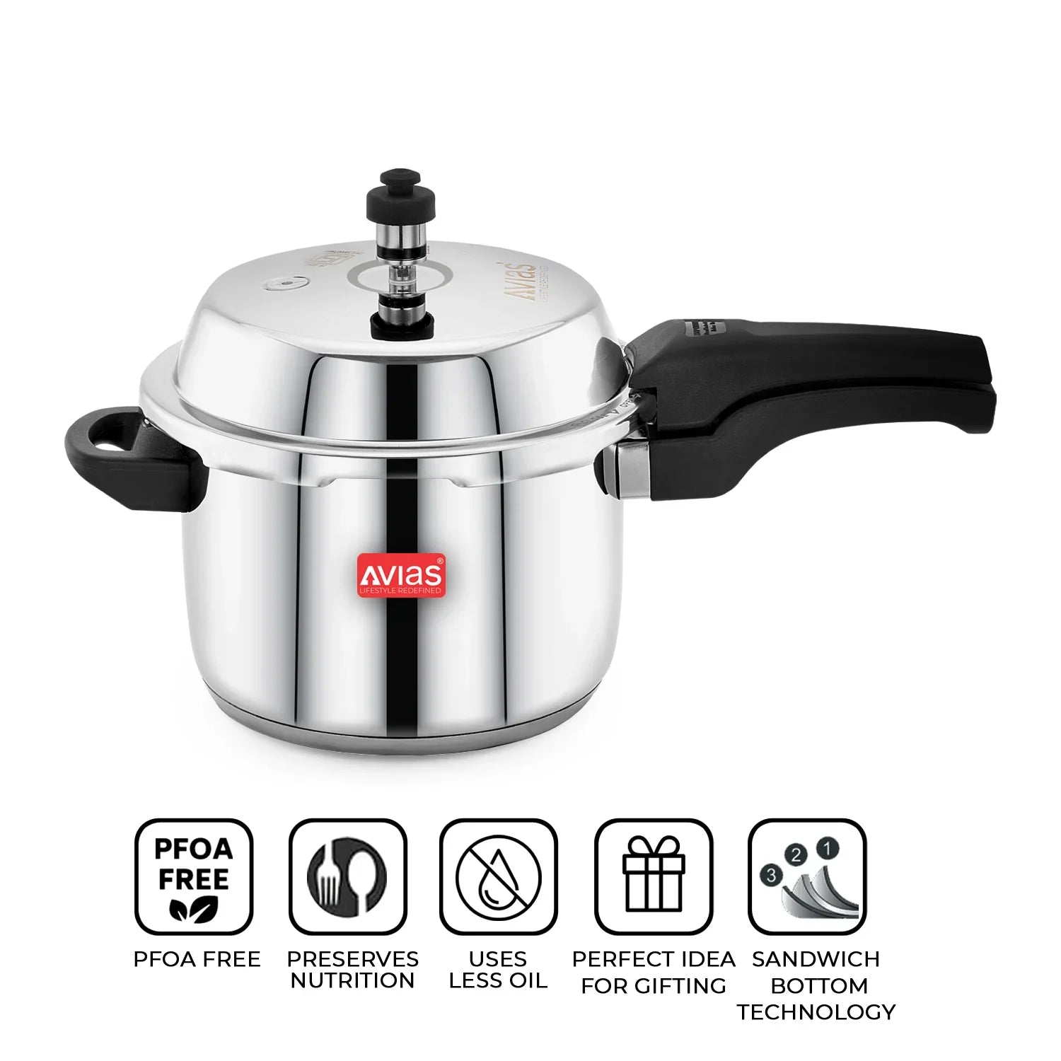 Buy AVIAS Ceres Stainless Steel Premium Outer Lid Pressure Cooker
