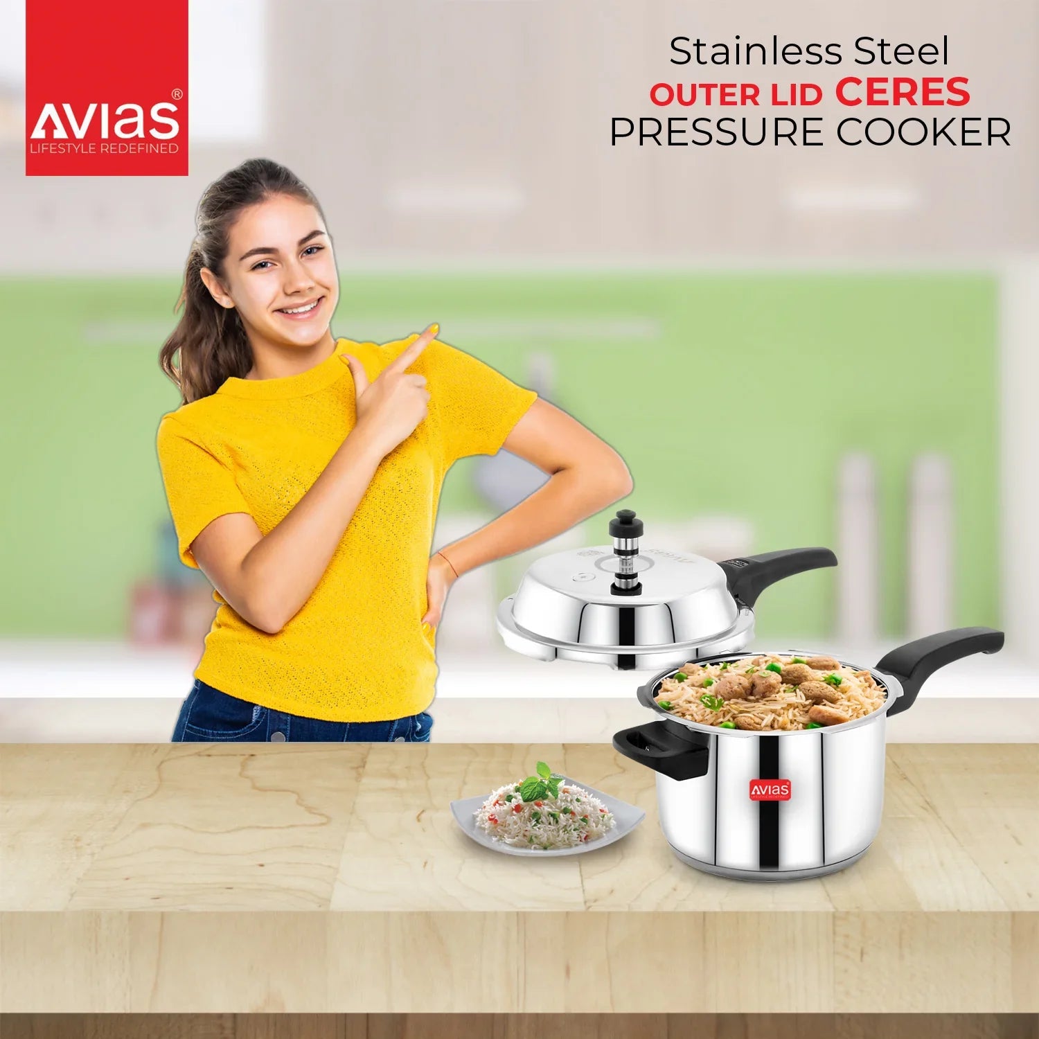 Buy AVIAS Ceres Stainless Steel Premium Outer Lid Pressure Cooker