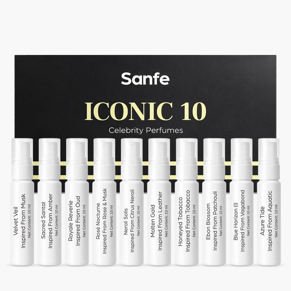 Sanfe ICONIC10 Celebrity-inspired Perfumes - Set of 10 x 10ml