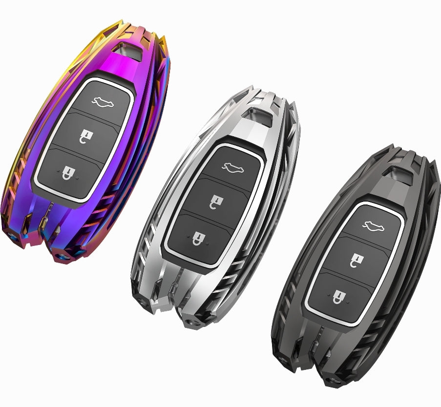 Hyundai Verna 3,4 Button Key Armour Metal Alloy Keycase with Holder & – Zop