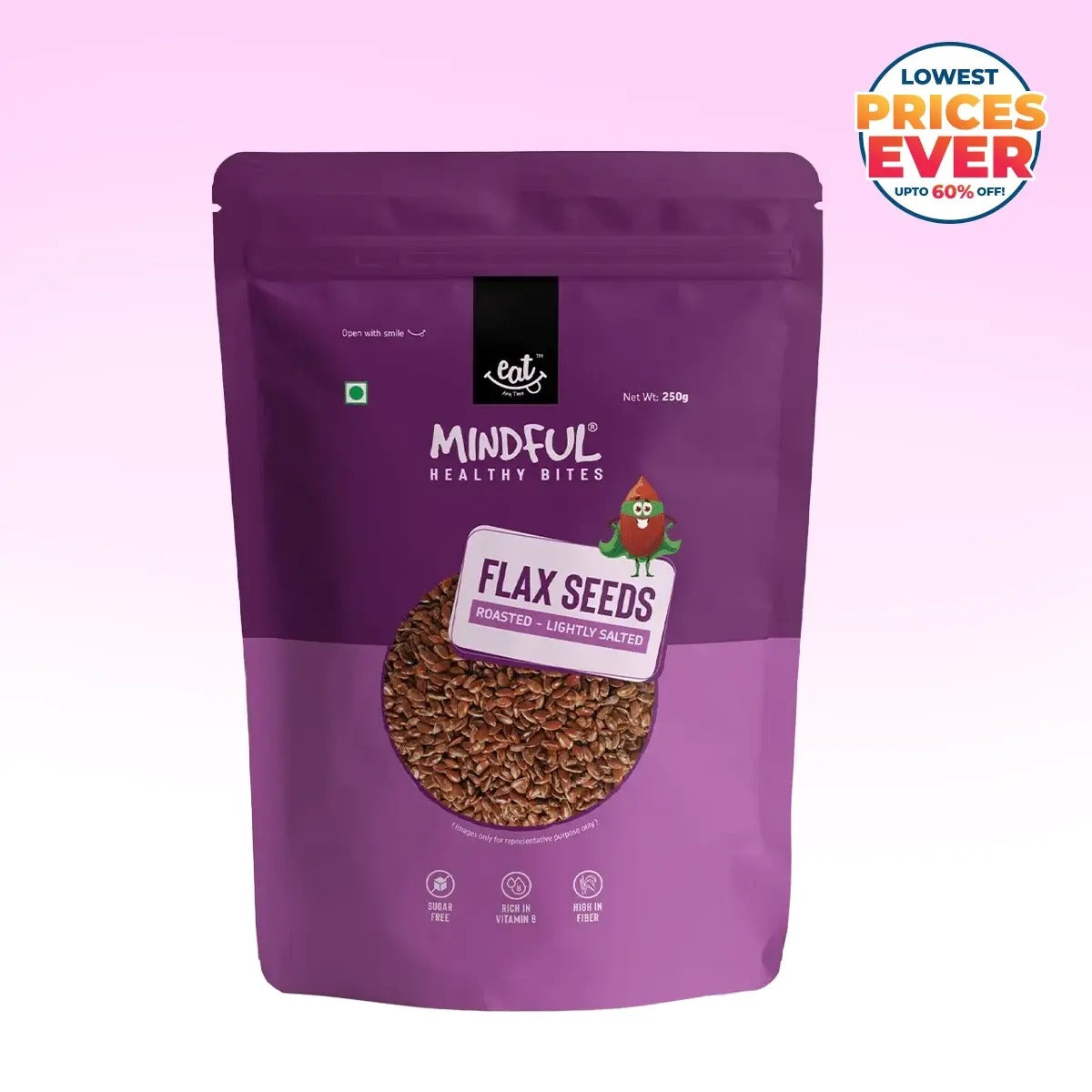 Roasted & Lightly Salted Flax Seeds, 250G
