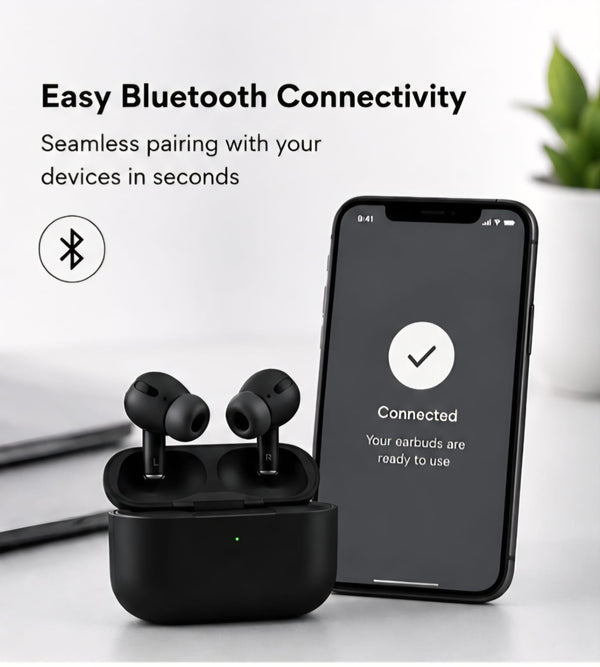 PodX True Wireless Earbuds | Deep Bass Sound, Bluetooth 5.0, HD Calling, Touch Controls | Long Hours Playtime | Black