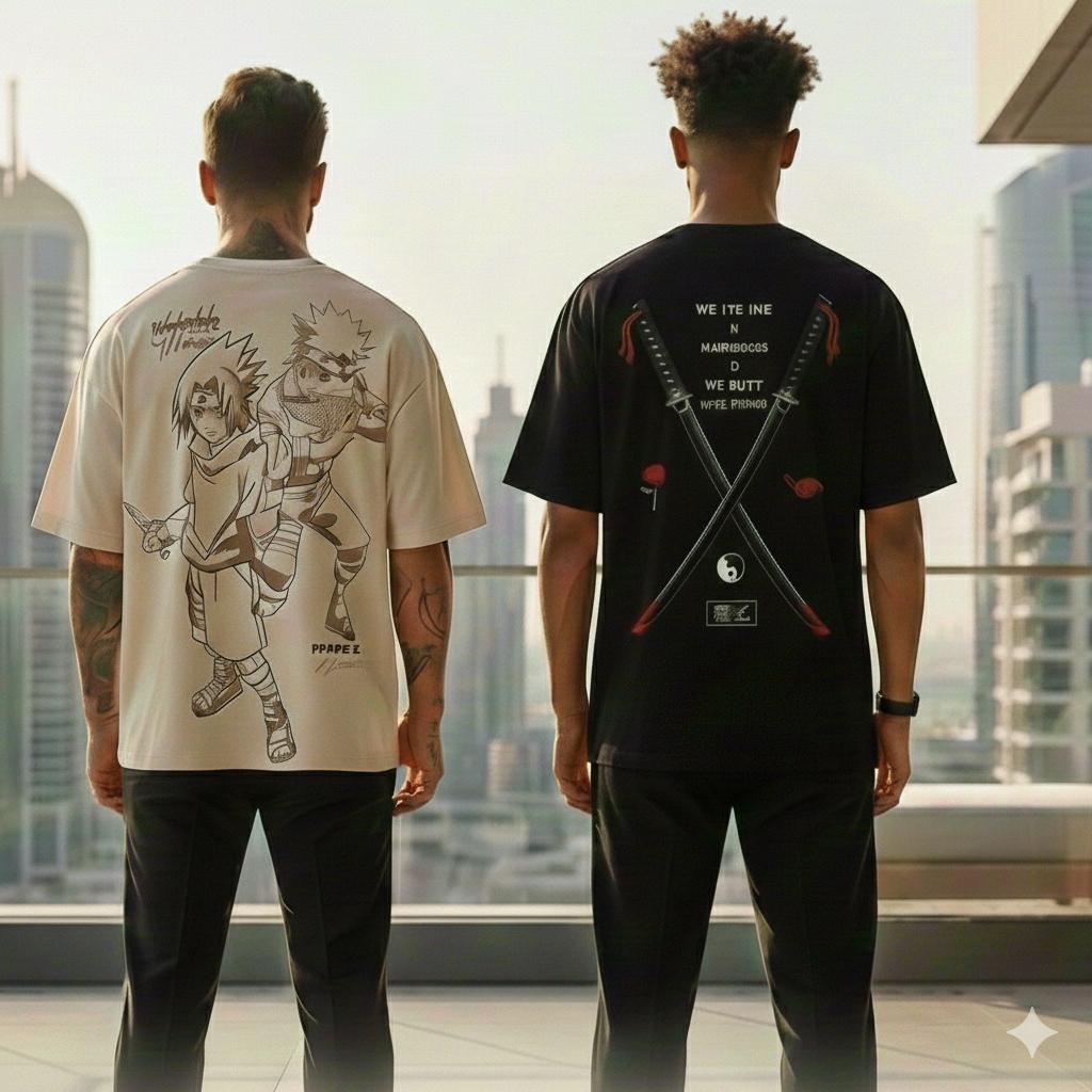 Pack of 2 -  Printed Oversized T-Shirts