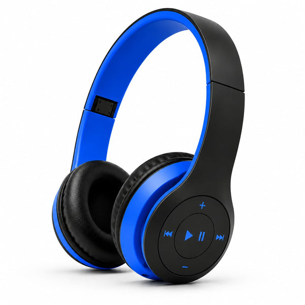 Foldable Wireless Bluetooth Headphones with HD Mic | Deep Bass Stereo Sound | Rechargeable Battery | On-Ear Controls | Comfortable Cushioned Design | Universal Device Compatibility | Color May Vary