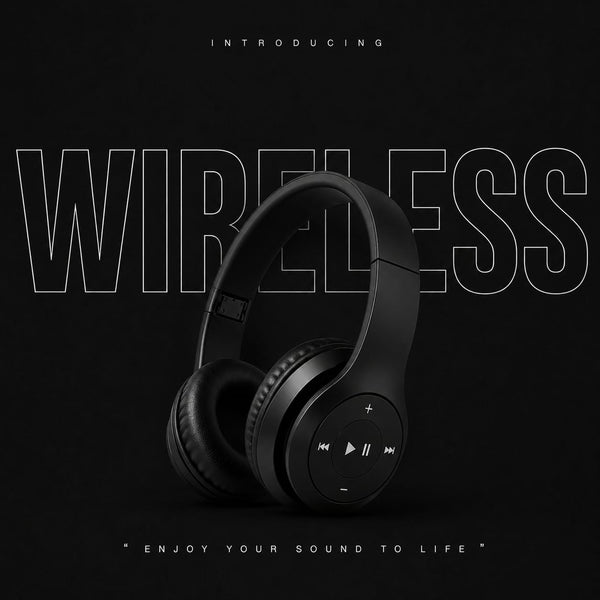 Foldable Wireless Bluetooth Headphones with HD Mic | Deep Bass Stereo Sound | Rechargeable Battery | On-Ear Controls | Comfortable Cushioned Design | Universal Device Compatibility | Color May Vary