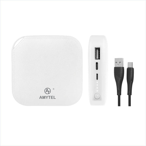 AMYTEL 10000 MAh Mini Pocket Size Power Bank ( Lithium-ion, Power Delivery 2.0, Power Delivery 3.0, Quick Charge 2.0, Quick Charge 3.0 for Laptop, Mobile, Smartwatch, Speaker, Trimmer)
