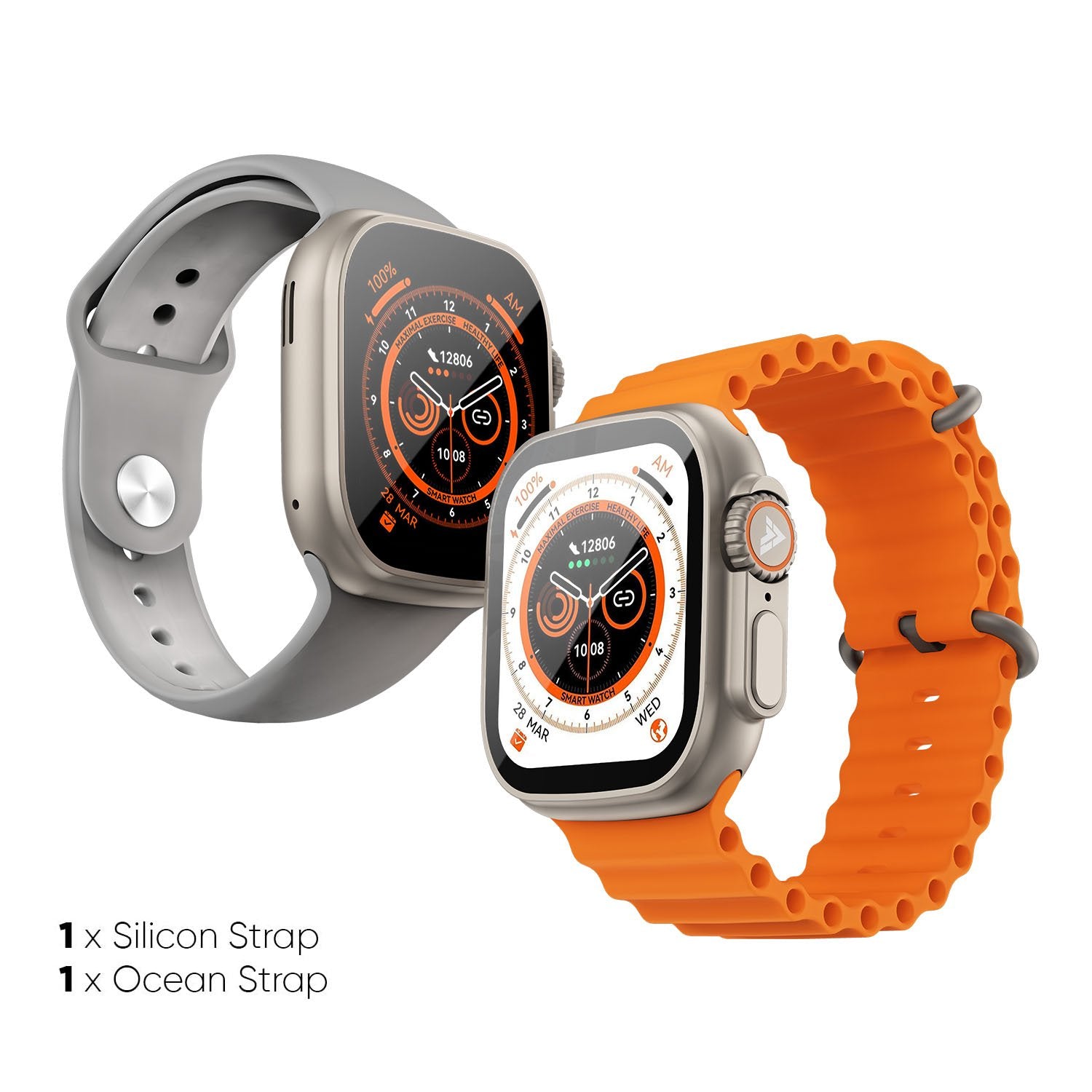 Vaku® XTOR Advanced Bluetooth Calling, Multiple Watch Faces, Multi-Sports Modes, AI Voice Assistance 1.91" HD Display, Heart Rate + ECG Monitoring, Sleep Quality Monitor
