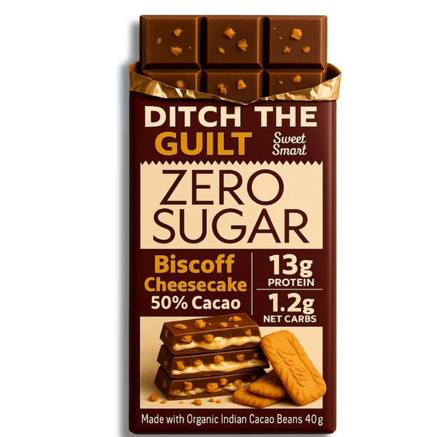 Biscoff Crunchy • 13g Protein • Sugar Free Dark Chocolate • 40g bar