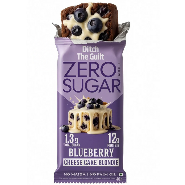 Blueberry Cheese Cake Protein Brownie • 12g Protein • Sugar Free & High Protein • 40g