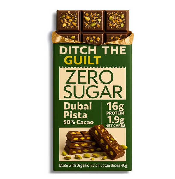 Dubai Pista Kunafa  • 16g protein • Sugar Free Dark Chocolate • 40g bar