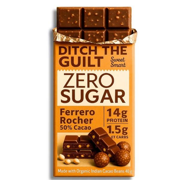 Ferrero Rocher • 14g Protein • Sugar Free Dark Chocolate • 40g bar