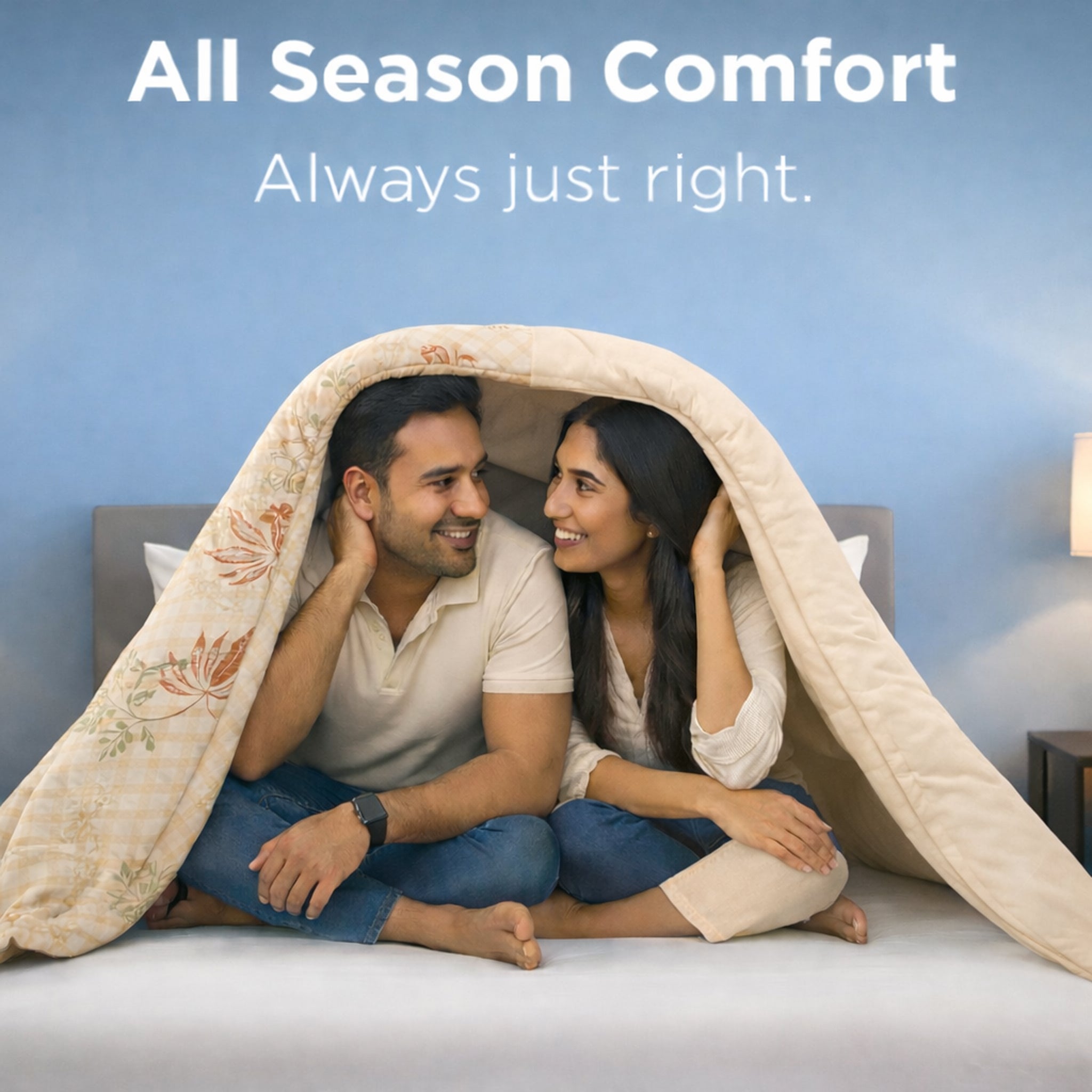 CloudX AC Comforter | 68×88 Inch Double Bed Quilt | Supersonic | 1050Gms Ultra Soft Microfiber | Lightweight All-Season Blanket for AC Rooms | Reversible Comforter