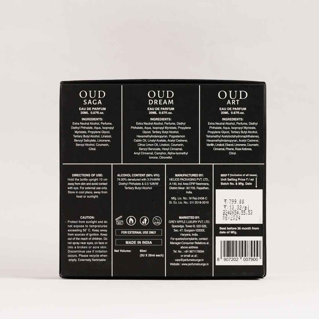 Designer Club OUD Collection Gift Set (Pack of 3x20ml) - UNISEX - Shop authentic Indian Beauty by Perfume Lounge